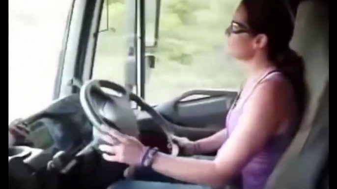 Excellent Woman Driving Trucks Heavy Loading