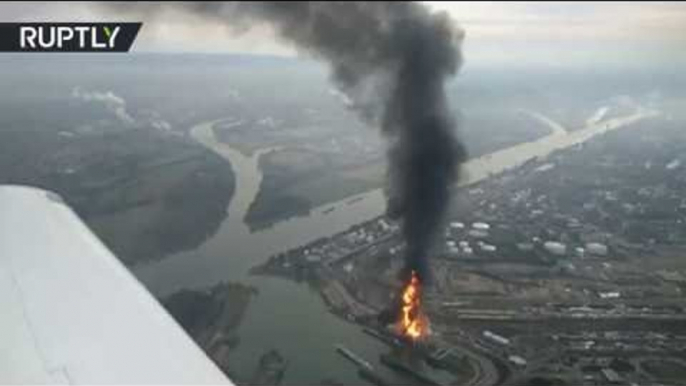 Massive fire engulfs German factory of world’s largest chemicals producer BASF (Aerial view)