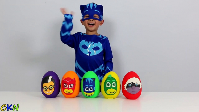 Disney PJ Masks Play-Doh Surprise Eggs Opening Fun With Catboy Gekko Owlette Ckn Toys-PrOo2E_