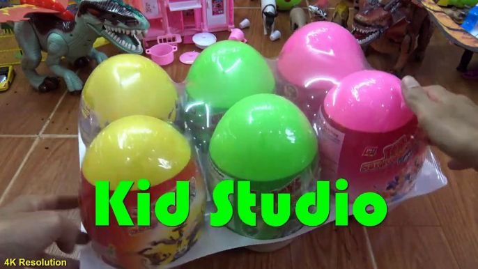 Dinosaurs surprise eggs 4k video Bóc trứng khủng long đồ chơi trẻ em Kid Studio-CHRJoJtwp