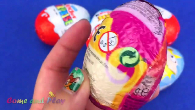 Super Surprise Eggs Kinder Surprise Kinder Joy Disney Phineas and Ferbs Learn Colors Play Doh  Kids-xMWMoY2