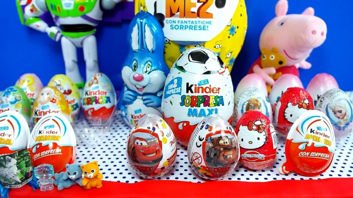 Mega Kinder Surprise Eggs Cars 2 Barbie Disney Frozen Hello Kitty Egg Minions,Animated Cartoons movies 2017