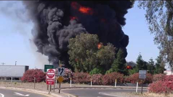 Tanker Truck Burns on California Highway