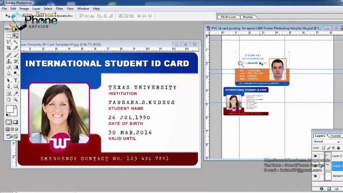 PVC Id Card Printing Page Layout (Template)   for Epson L800,