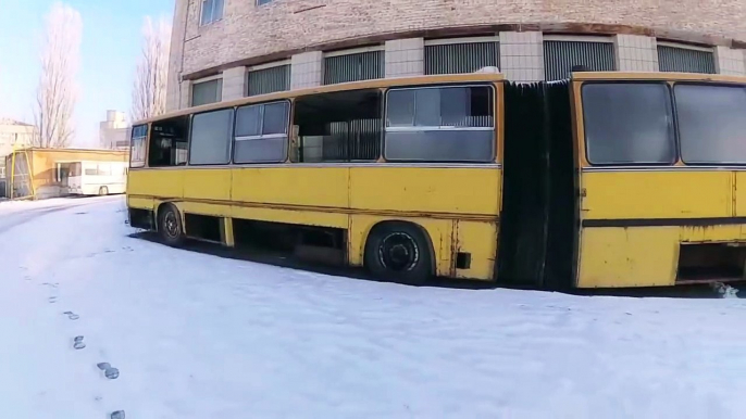 Abandoned buses. Forgotten rusty buses. Abandoned vehicles Ikaru