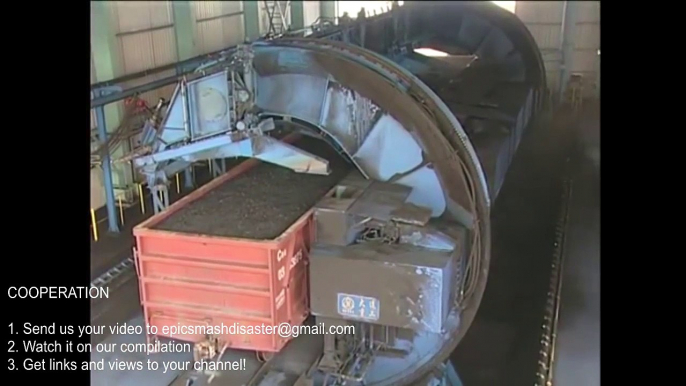 World Amazing Modern Intelligent Technology Machines Unloading Coal Train Rotary Dumper Op