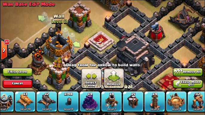 Clash of clans - Town hall 9 (th9) war base with 2 air sweepers[Anti 3star] New Update + s