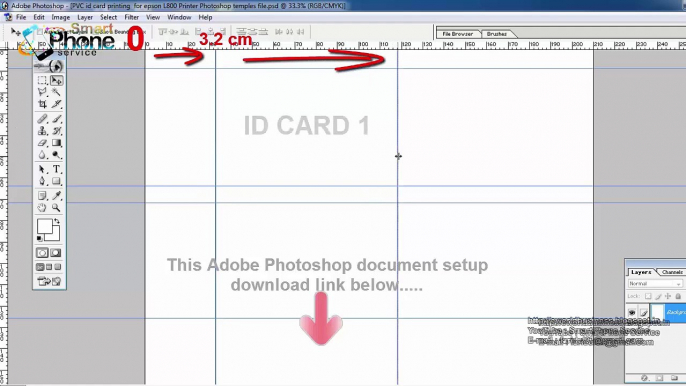 PVC Id Card Printing Page Layout (Template)   for Epson L800, L805, L810 & L850