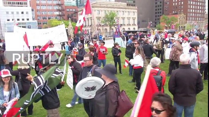 Canada Anti-Islam and anti-Trudeau protesters hold demo on Parliament Hill