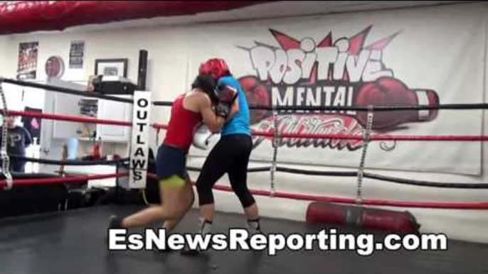 MMA Female Fighter vs Female Boxing In The Boxing Ring - EsNews Boxing