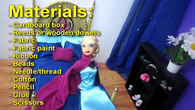 Make a doll bed for Elsa from the Frozen - Recycling - Doll Crafts - simplekidscraft