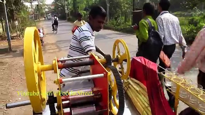 Indian Street Food Kolkata - Sugarcane Juice Street Food of India -- Food at Street