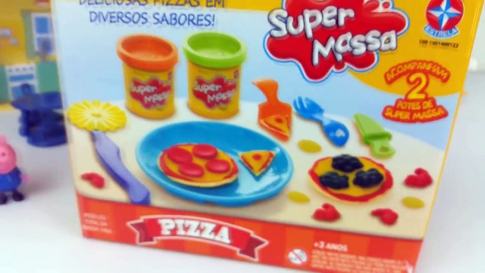 El Delaware por mi en Jorge plastilina cerdo jugar Familia peppa comiendo pizza modelar doh portugues