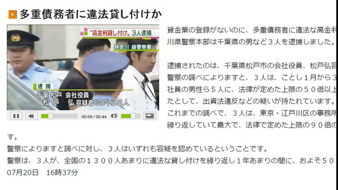 多重債務者に違法貸し付けか　2016年07月20日