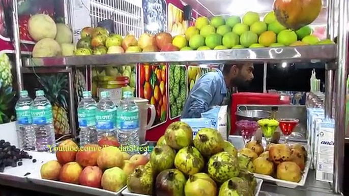 Fruit Juice in Marina Beach - Indian Street Food Chennai - Street Food India -- Food at Street