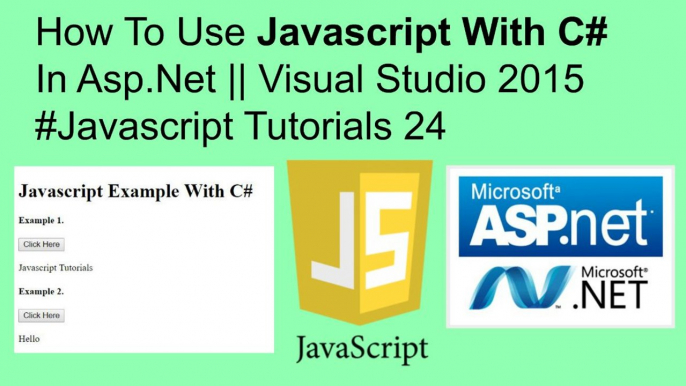 How to use javascript with c# example in asp.net || visual studio 2015 #javascript tutorials 24