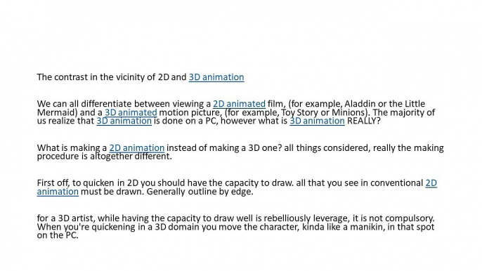 What is 3D Animation Compared to 2D Animation