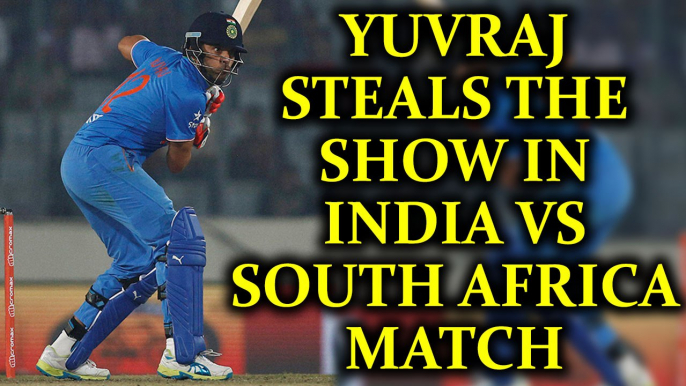 ICC Champions trophy:  Yuvraj Singh steals show with a superb six against South Africa | Oneindia News