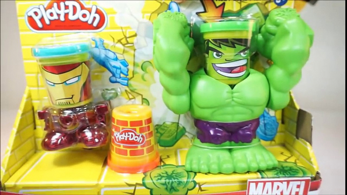 Play Doh Marvel Super Heroes Can Heads Hulk Iron Man 플레이도우 마블 슈퍼히어로즈 헐크 아이언맨 - 퍼플토이박스