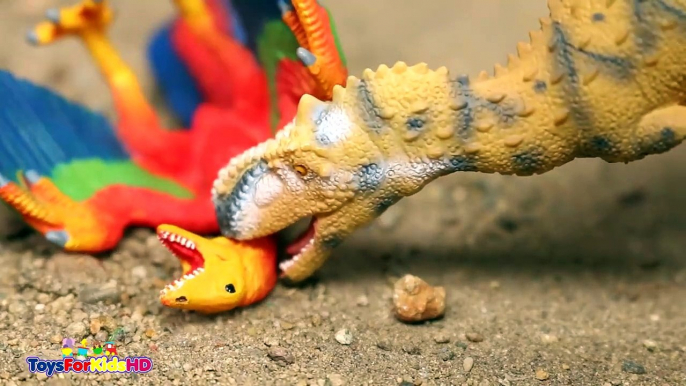 Videos de Dinosaurra niños Yutyrannus v_s Rajasaurus  Schleich Dinosaurios de