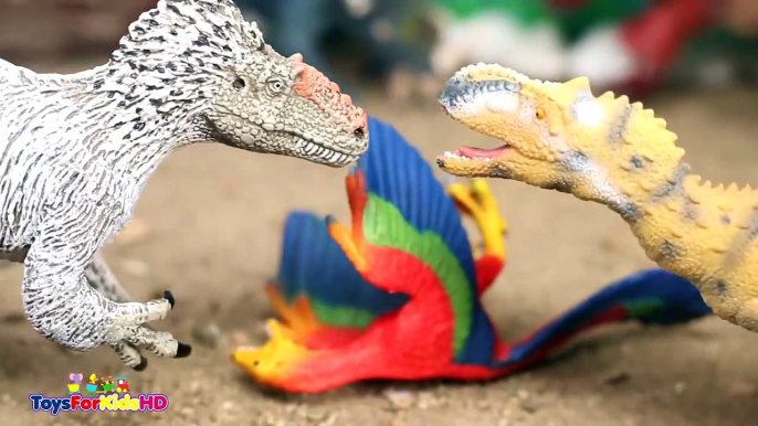 Videos de Dinosaurios para niños Yutyrannus v_s Rajasaurus  Schleich