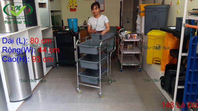 Kích thước xe đẩy thức ăn | xe đẩy thức ăn nhà hàng| xe đẩy dọn bàn | kich thuoc xe day thuc an