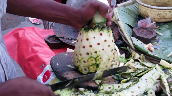 Traditional Indian style pineapple stew with street style