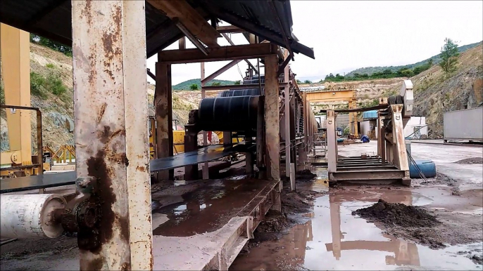 Cross Country Conveyor with damaged Ceramic Pulley Lagging at Veligonda Tunnel Project (Andhra Pradesh)