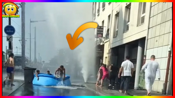 Des jeunes du 93 installent une piscine au milieu de la route pendant la canicule !