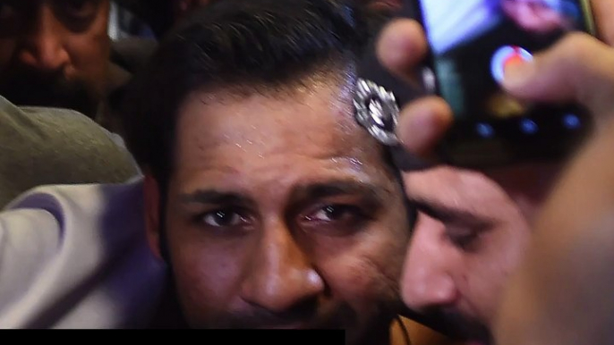 sarfraz reception in karachi after winning champion trophy