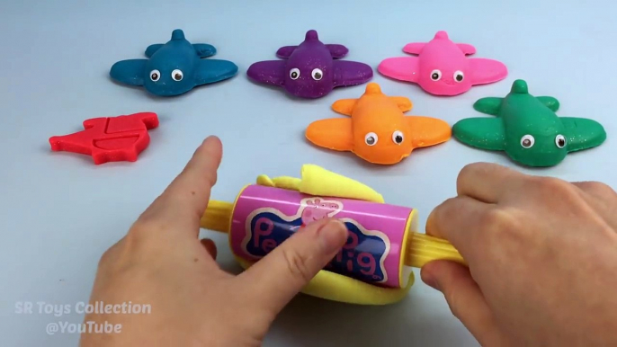 Apprendre couleurs et amusement jouer avec briller jouer pâte avions avec moules amusement et Créatif