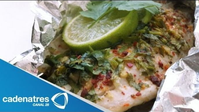 Receta para preparar pescado al vapor con cebollitas y jengibre. Receta de pescado