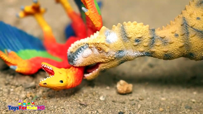 Videos de Dinosaurios paradfgr niños Yutyrannus v_s Rajasaurus  Schleich Dinosau