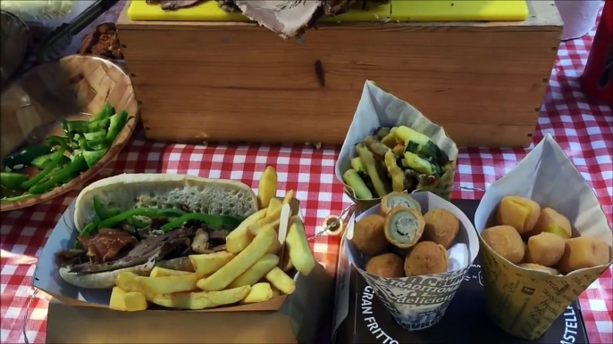 Huge Grilled Pork Belly & Grilled Cheese Sandwich & Chips - London Street Food Italian Street Food