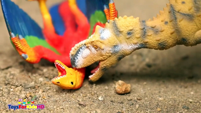 Videos de Dinosaurios para niños Yutyrannus v_s Rajasaurus  Schleich Dinosaurios de Ju