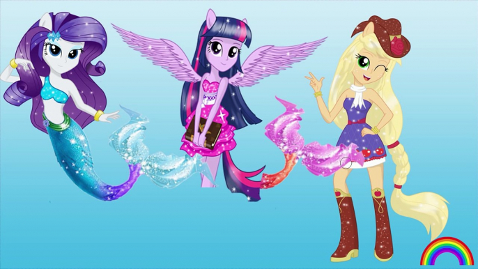 MY LITTLE PONY Equestria Girls Transforms into DISNEY PRINCESS MERMAIDS FAIRY Coloring