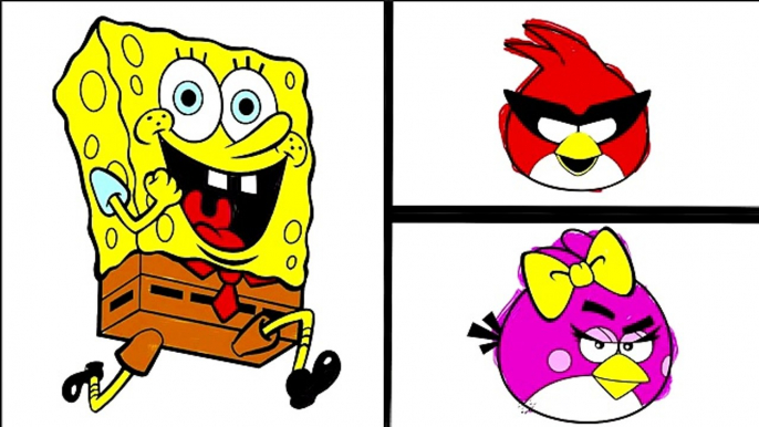 Y enojado aves libro Niños para colorear para Niños páginas Bob Esponja pokemon