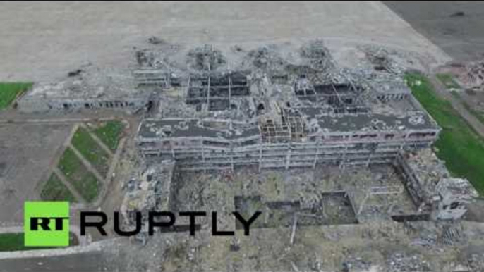 Utter devastation: Drone buzzes over ruined Donetsk airport