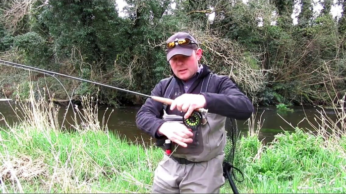 Táin Flyfishing catching some wild Irish Browntrout on the river Fane using nymphing techn