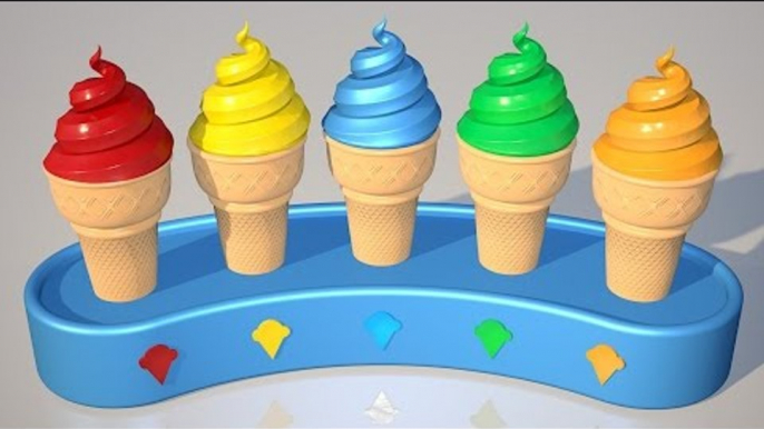 Learn Colors with 3D Soft Ice Cream for Children - Colours for Kids to Learn