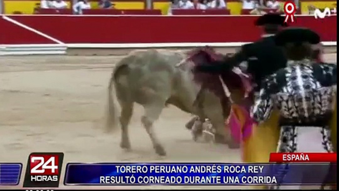 España: torero Andrés Roca Rey resultó herido tras ser embestido por toro