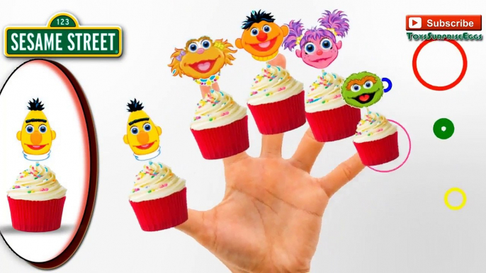 Sesame Street Finger Family Puppets Cupcake Rhyme Lyrics Ernie and Bert, Muppets Kermit Sesamstrasse
