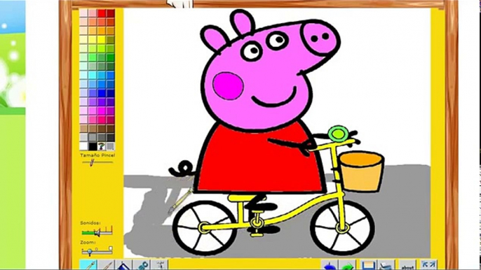 El Delaware por mi Jorge cerdo pintando peppa andando bicicleta