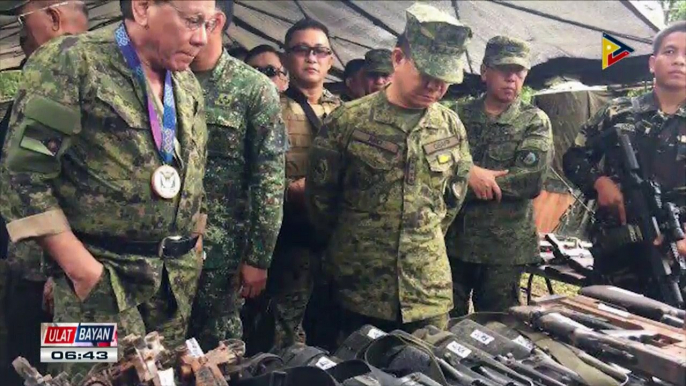 Pangulong Duterte, binisita ang mga sundalo sa Camp Ranao, Marawi City