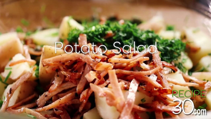 Recipe30 - No Mayo Summer Potato Salad. With lean bacon and fresh herbs for a healthier option.