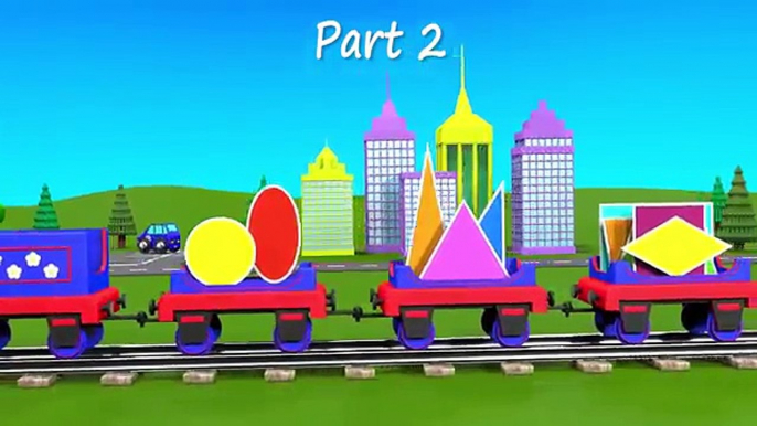 Shapes for kids kindergarten children grade 1. Learn about 2D Shapes with Choo-Choo Train