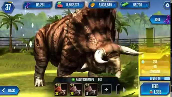 Juego jurásico nivel el Mundo nasutoceratops 40