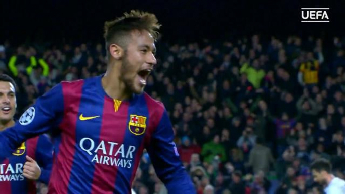 Uefa relembra gols de Neymar contra o PSG pelo Barcelona