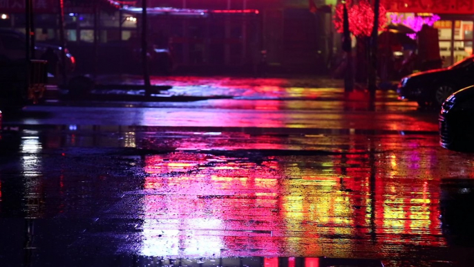 Video Of People Waiting For A Taxi On A Rainy Night