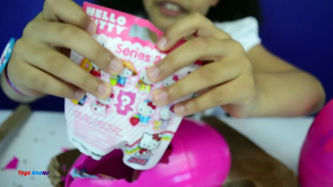 BASHING Giant Chocolate Hello Kitty Huge Egg Surprise Toy Opening Candy & Sweets Review